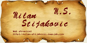 Milan Stijaković vizit kartica
